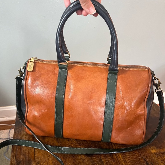 Furla Handbags - Furla Tan and Black Crossbody Bag